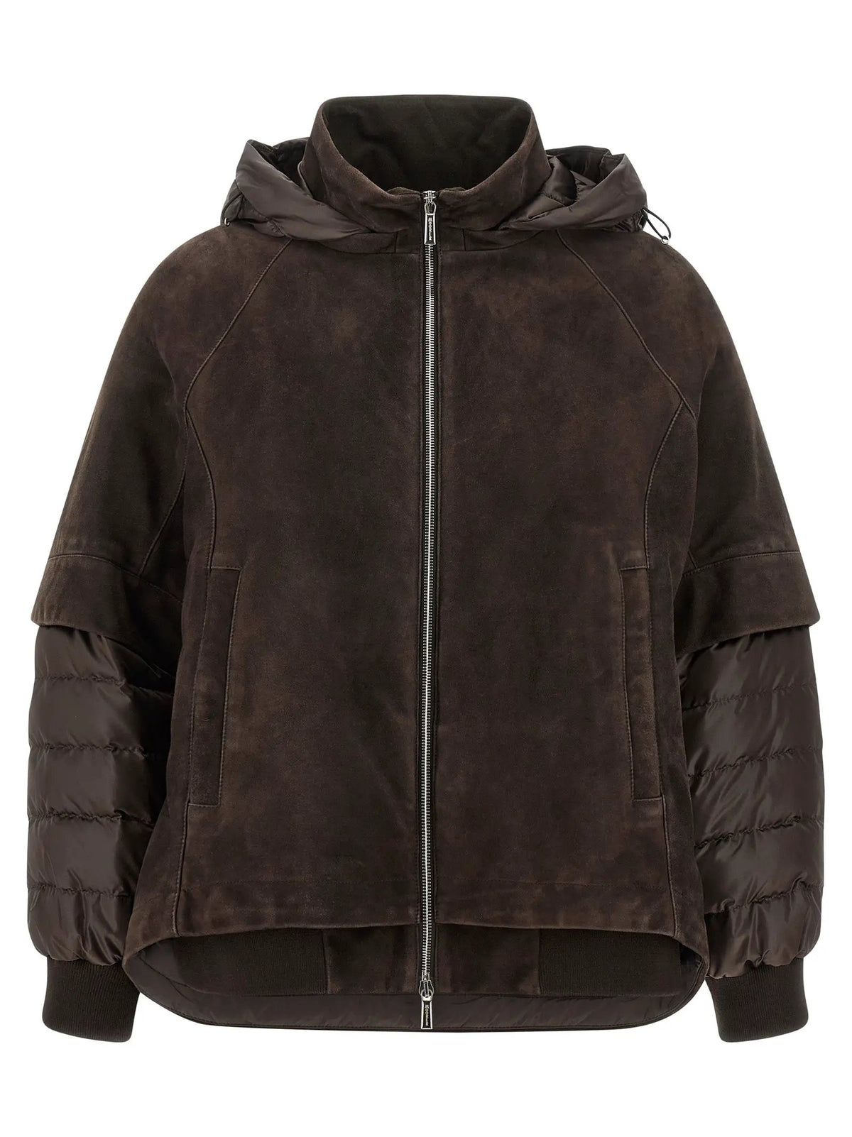 MooRER Brown Wool Leather Jacket