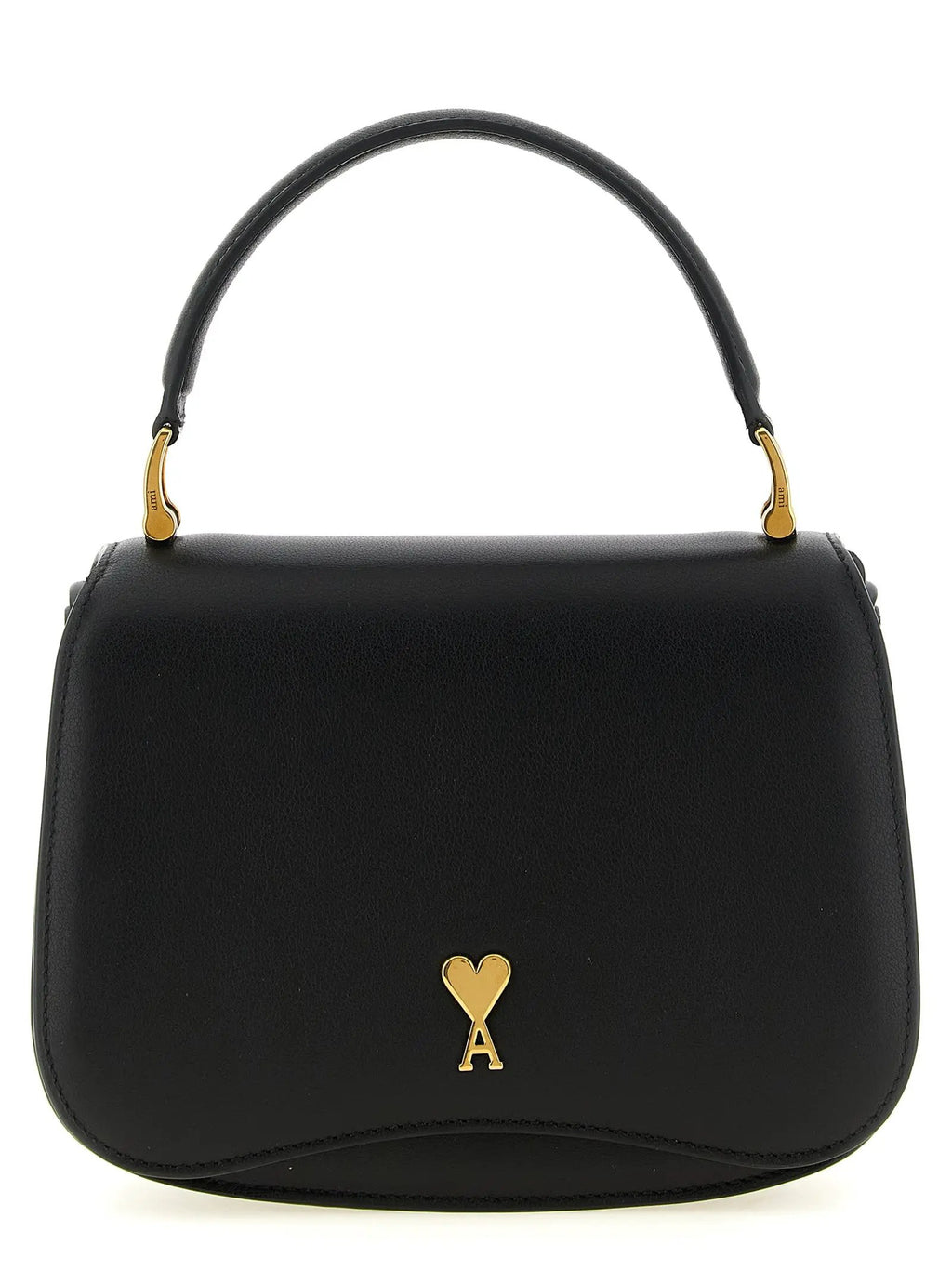 Ami Paris Black Cowhide Handbag
