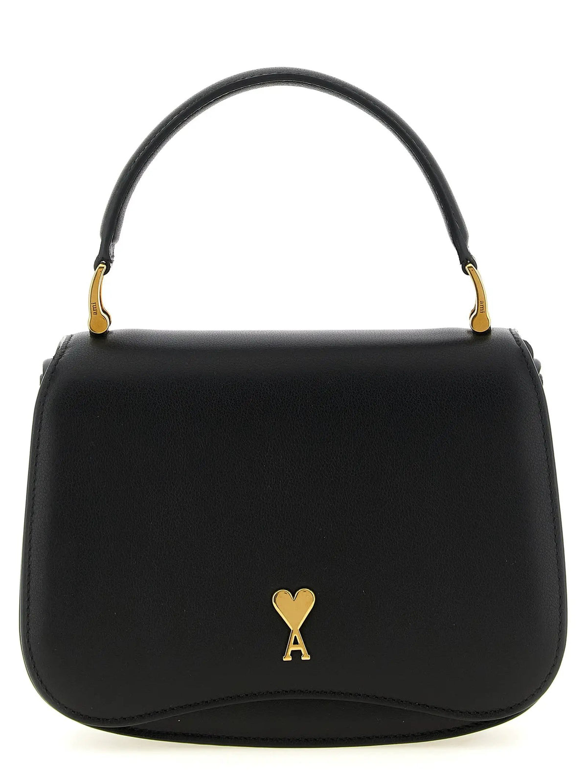 Ami Paris Black Cowhide Handbag
