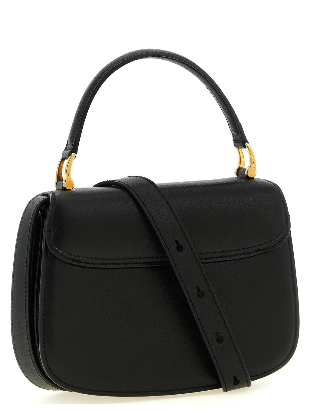 Ami Paris Black Cowhide Handbag