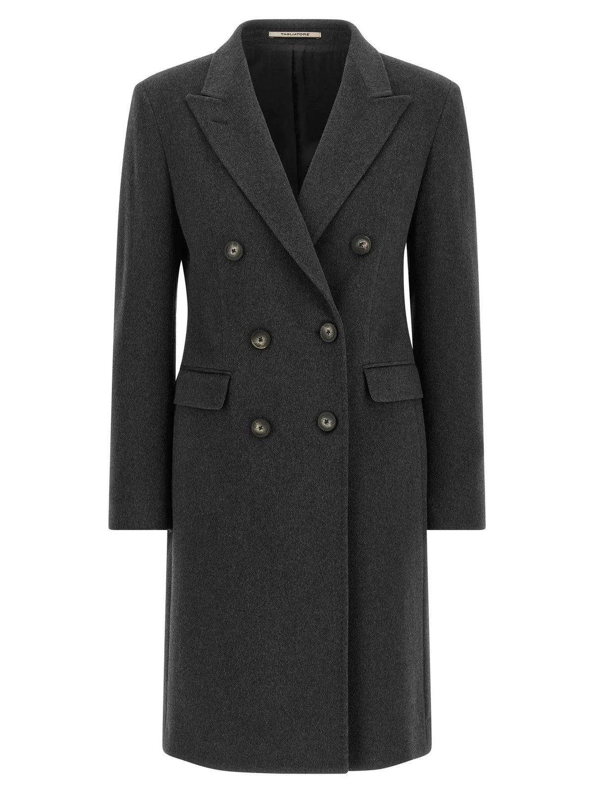 Tagliatore Gray Virgin Wool Coat