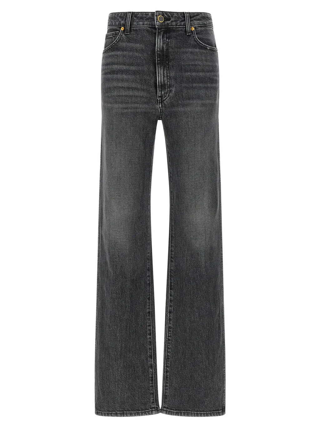 Khaite Gray Cotton Straight-Leg Jeans