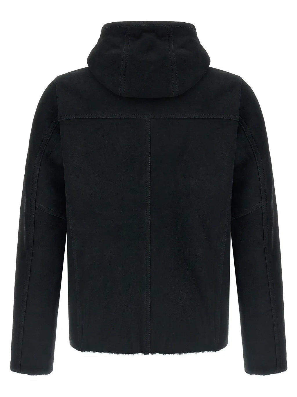 GIORGIO BRATO Black Lamb Leather Sweatshirt