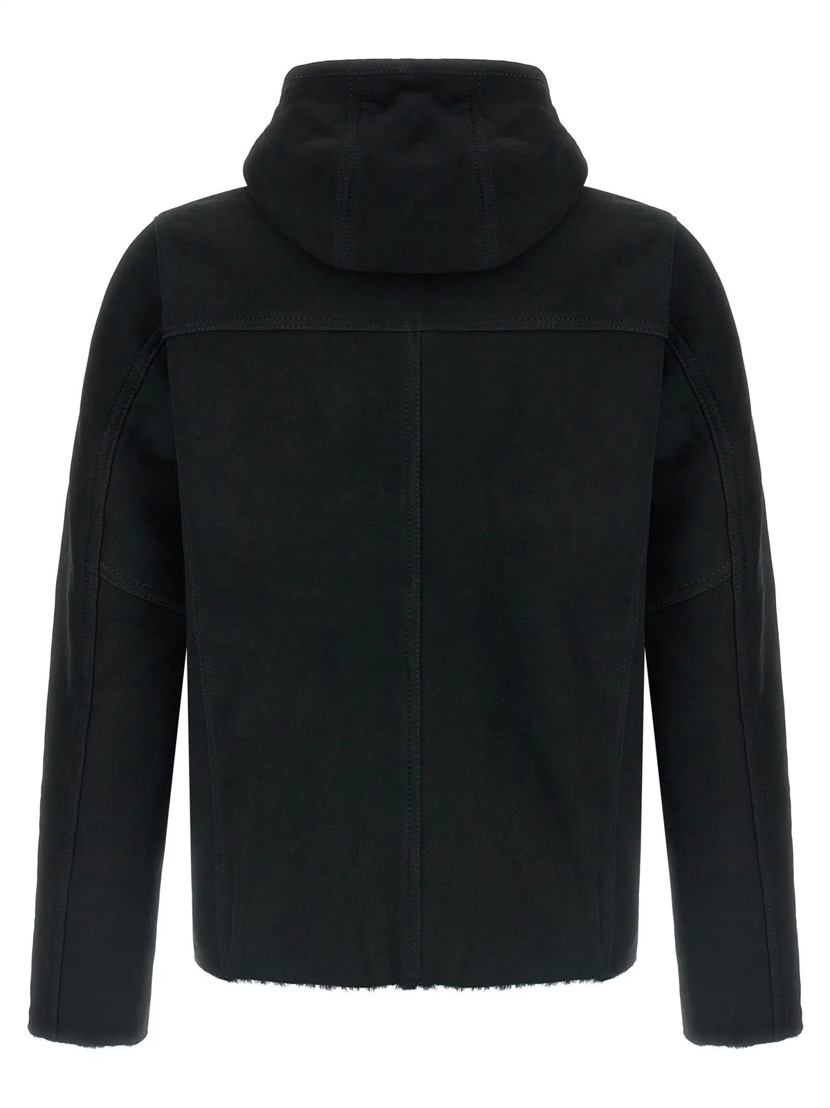 GIORGIO BRATO Black Lamb Leather Sweatshirt