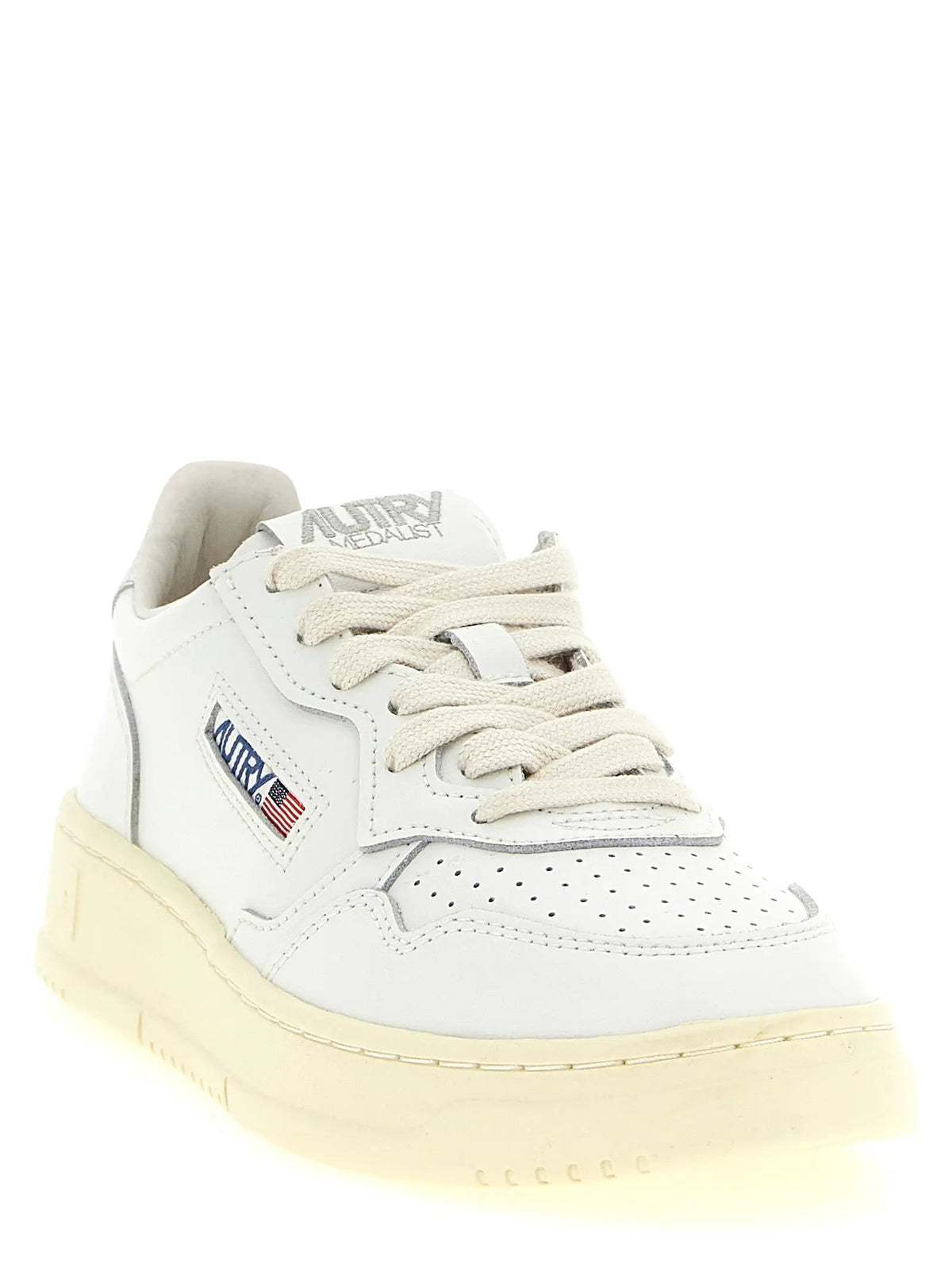 Autry Silver Cowhide Low Top Sneakers