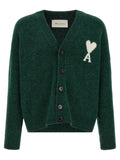 Ami Paris Bicolor Alpaca Leather Cardigan