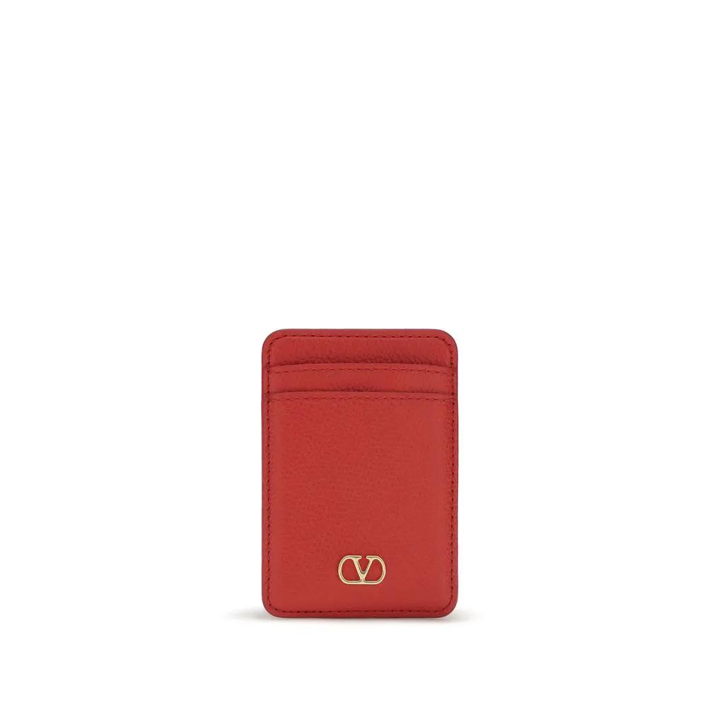 Valentino Garavani Valentino Garavani Red Calf Leather Bos Taurus Wallet