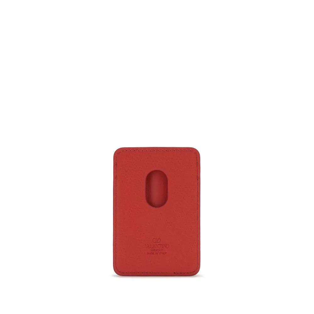 Valentino Garavani Valentino Garavani Red Calf Leather Bos Taurus Wallet
