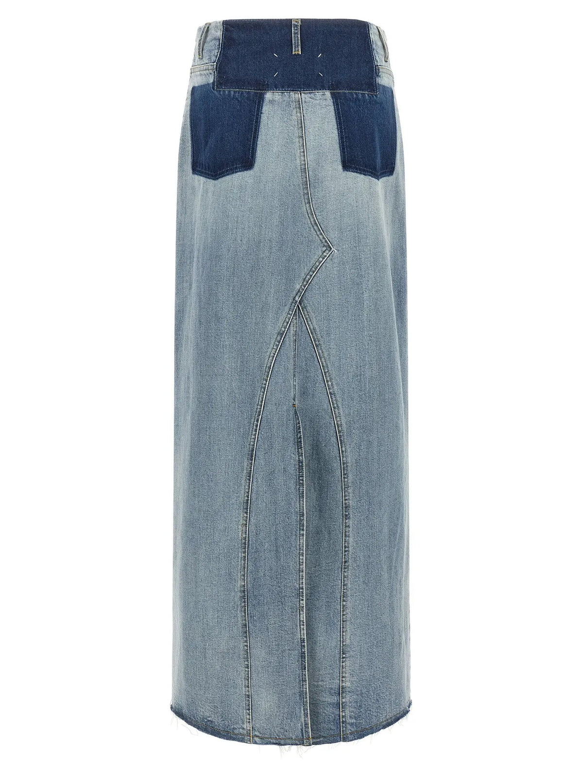 Maison Margiela Blue Cotton Mini Skirt