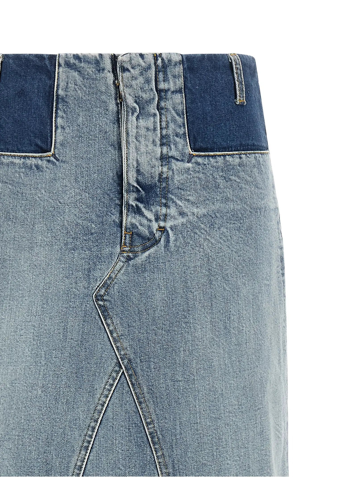 Maison Margiela Blue Cotton Mini Skirt
