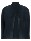Issey Miyake Blue Polyester Cardigan
