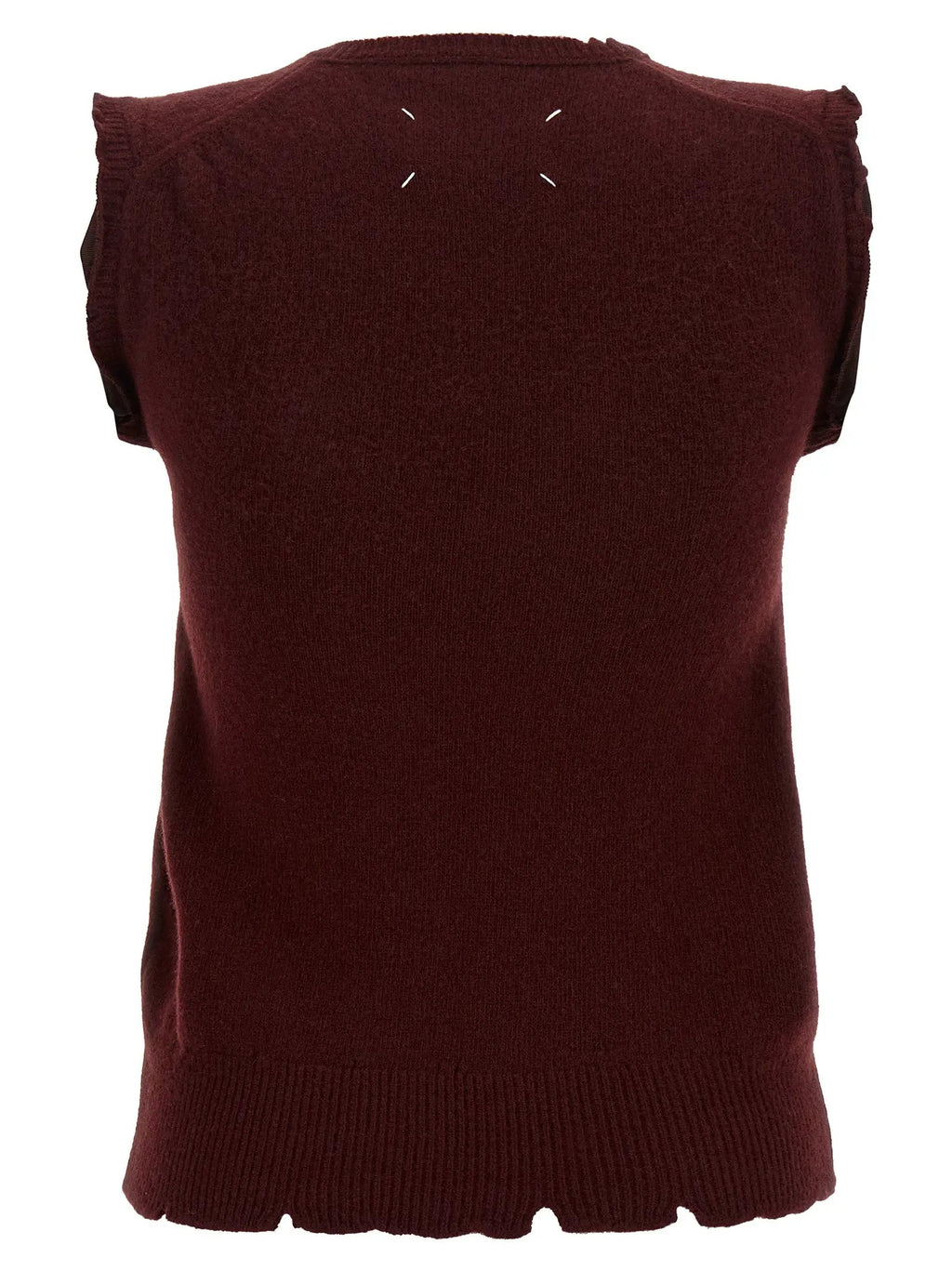 Maison Margiela Bordeaux Virgin Wool Sleeveless Jacket
