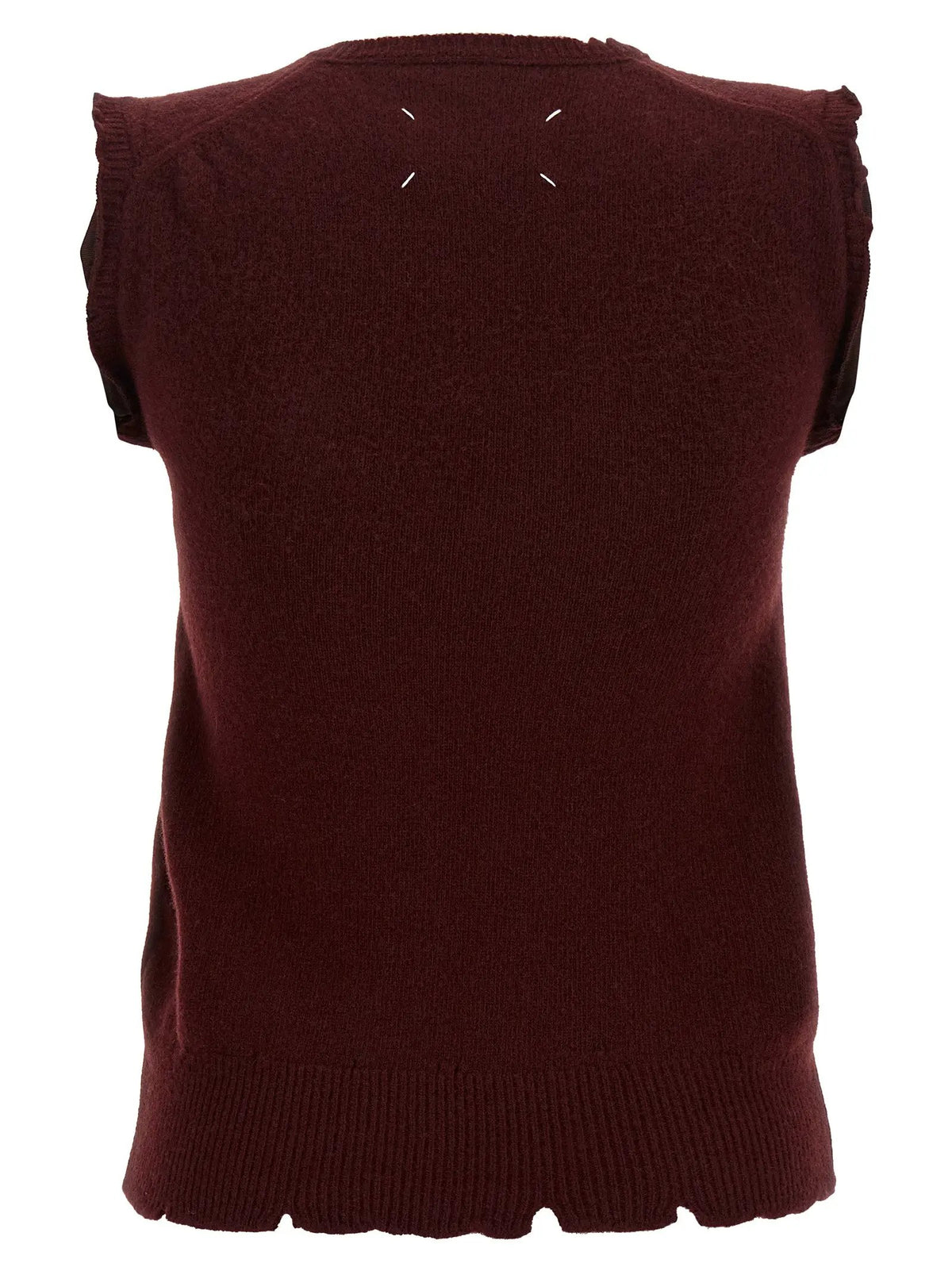 Maison Margiela Bordeaux Virgin Wool Sleeveless Jacket