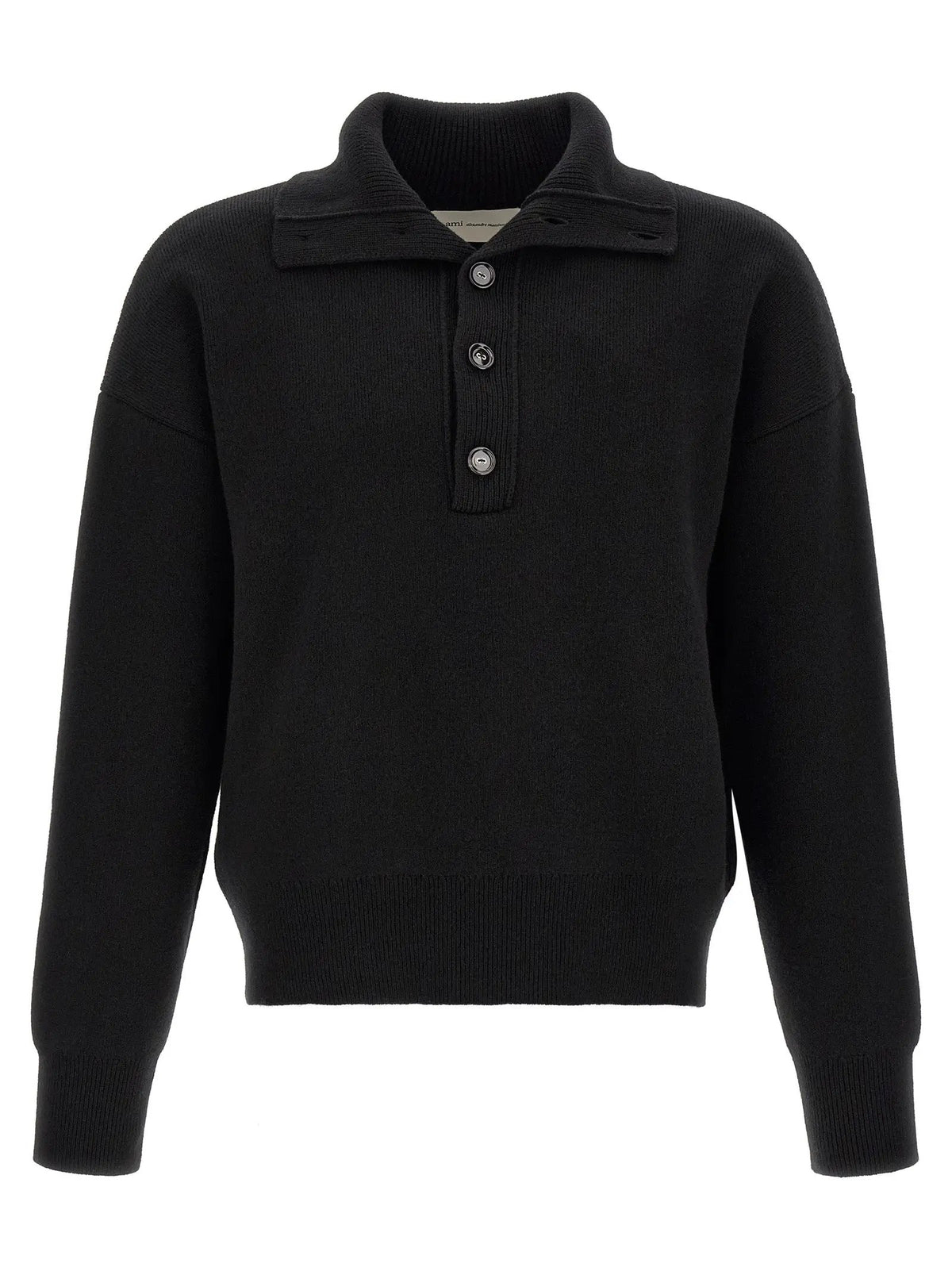 Ami Paris Black Wool Cardigan
