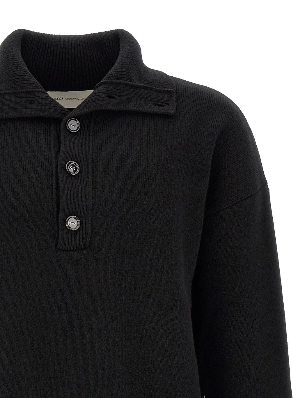 Ami Paris Black Wool Cardigan