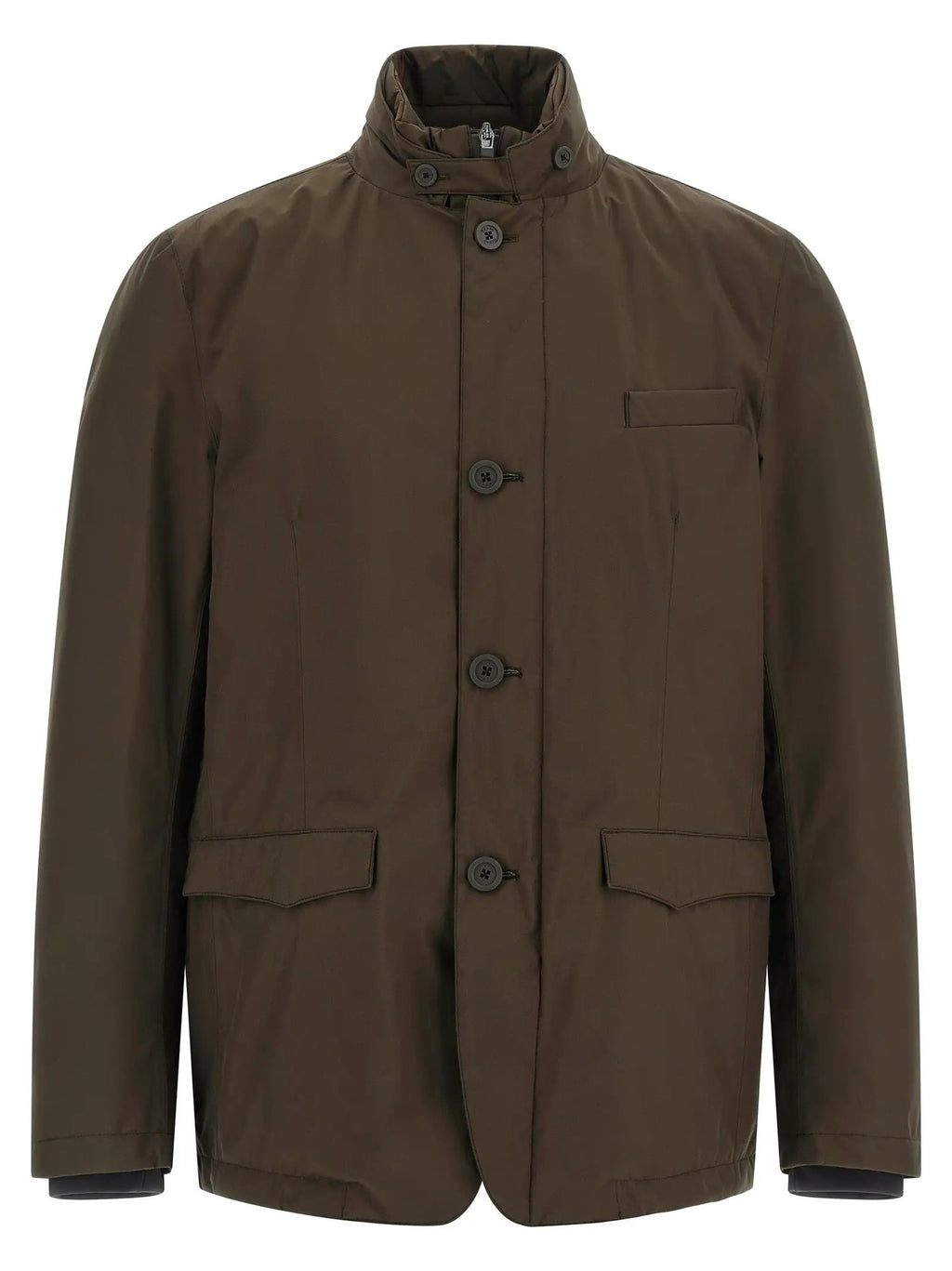 Herno Brown Polyester Full-Length Jacket
