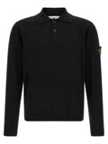 Stone Island Black Virgin Wool Polo Shirt