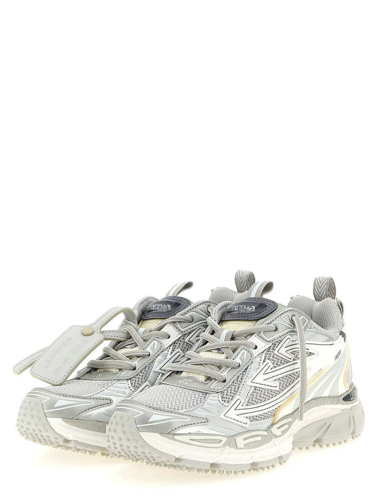 Off-White Gray Polyethylene Athletic Sneakers