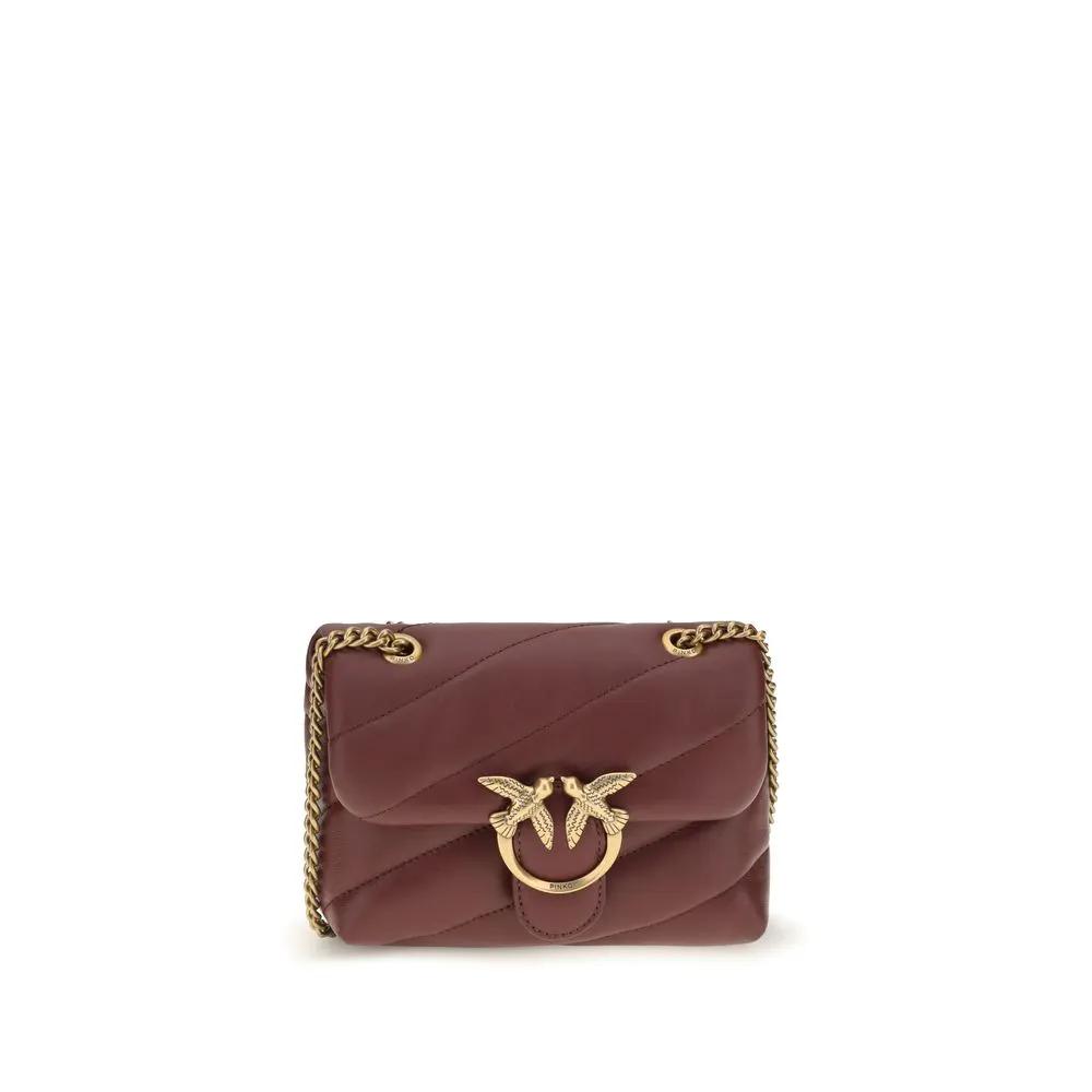 PINKO PINKO Bordeaux Calf Leather Bos Taurus Shoulder Bag