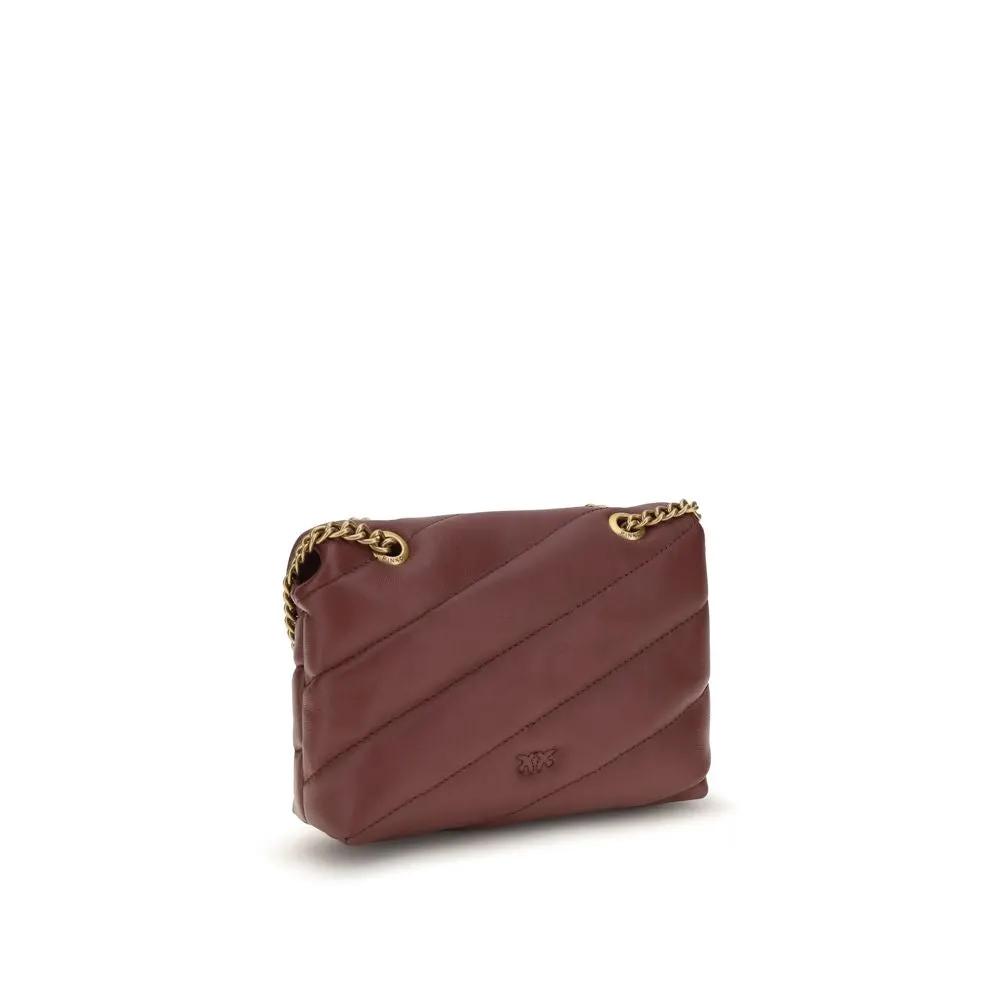 PINKO PINKO Bordeaux Calf Leather Bos Taurus Shoulder Bag