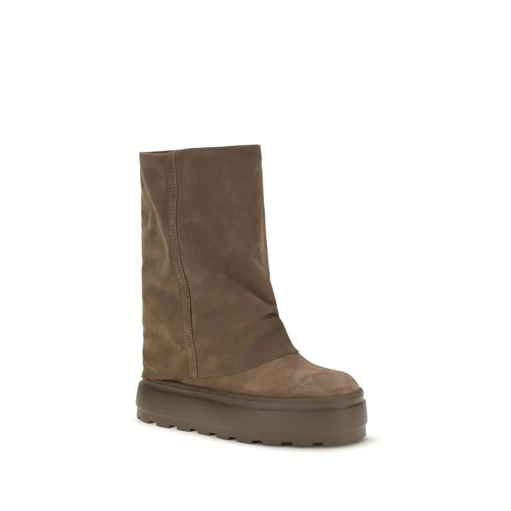Casadei Casadei Brown Calf Leather Bos Taurus Flat Boots