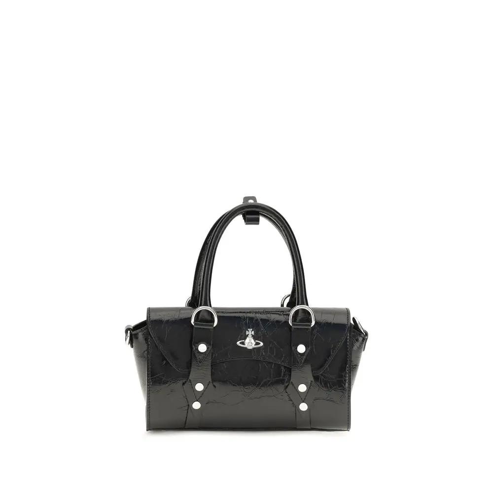 Vivienne Westwood Vivienne Westwood Black Calf Leather Bos Taurus Shoulder Bag