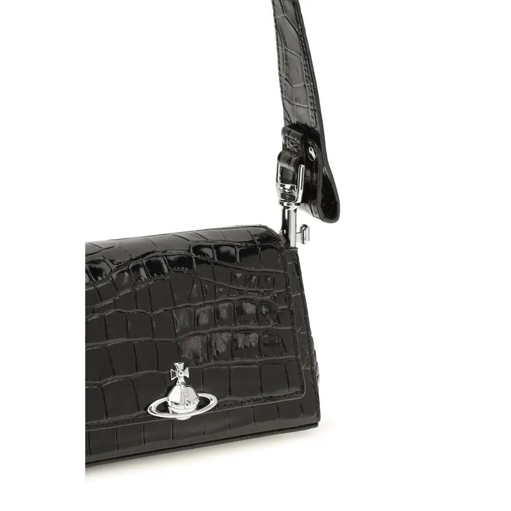 Vivienne Westwood Black Calf Leather Bos Taurus Handbag