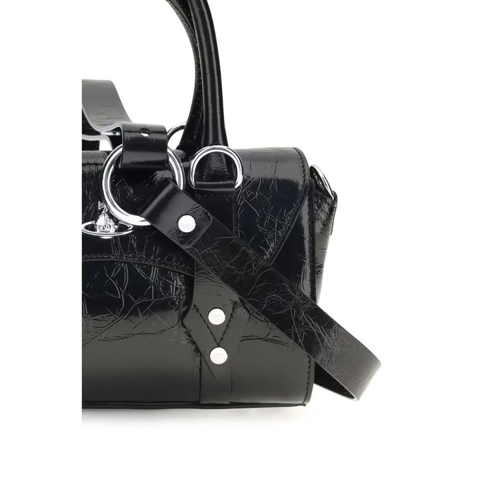 Vivienne Westwood Vivienne Westwood Black Calf Leather Bos Taurus Shoulder Bag
