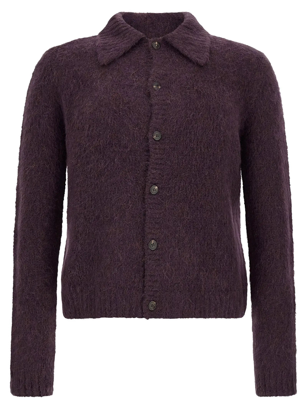 Dries Van Noten Purple Wool Cardigan