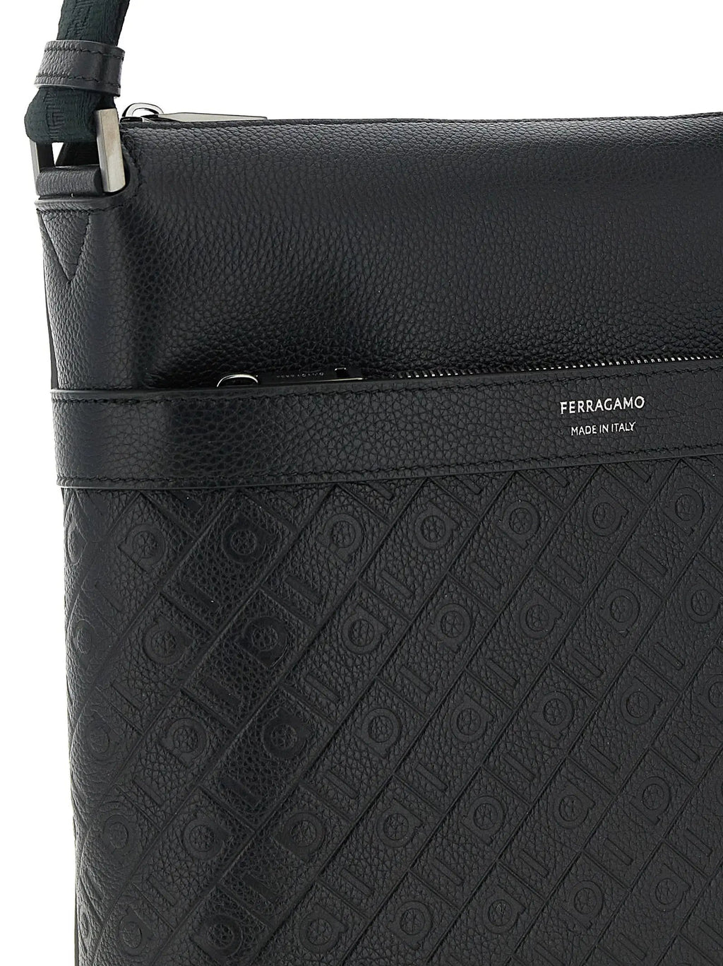 Ferragamo Black Calfskin Crossbody Bag