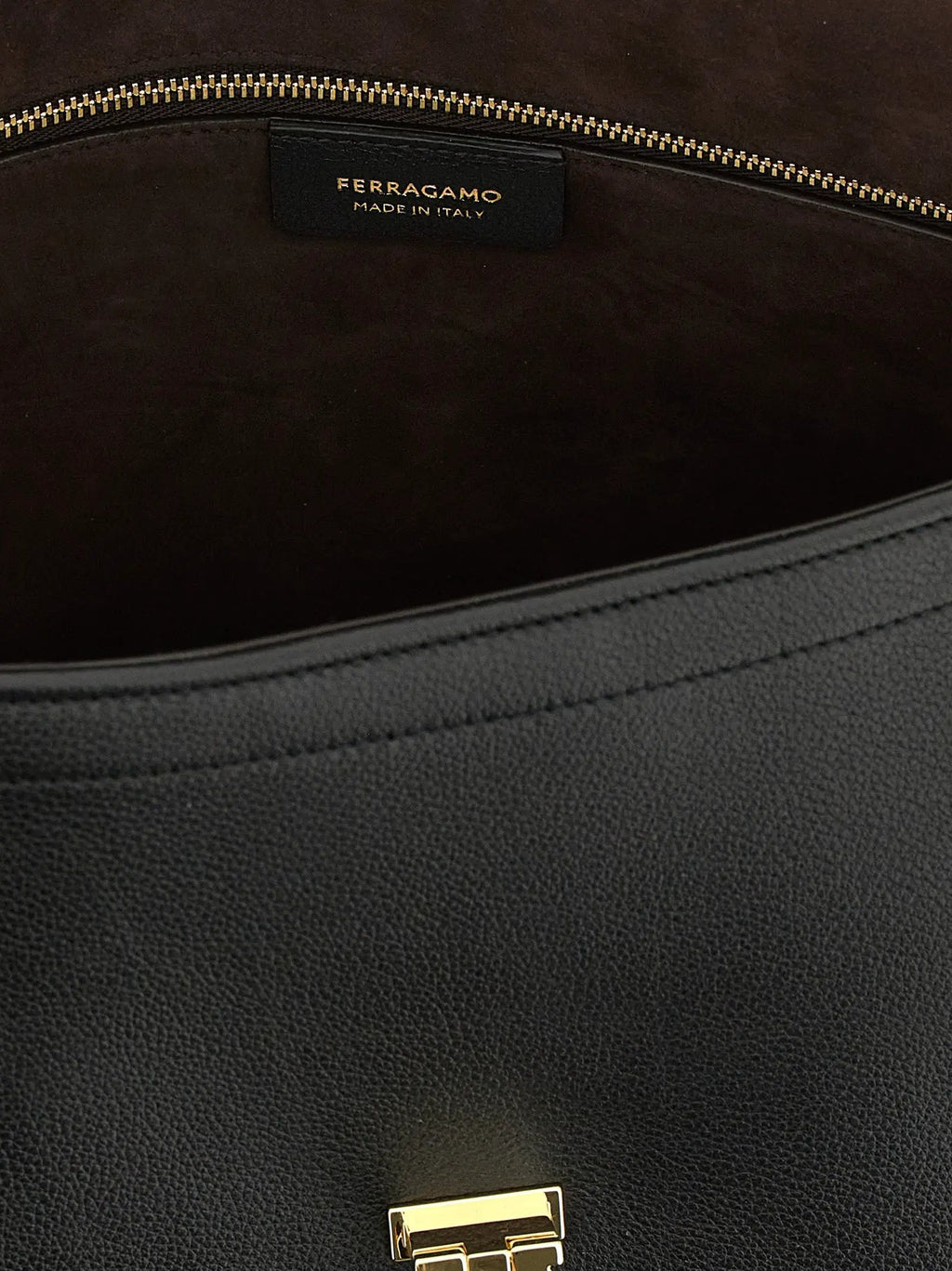Ferragamo Black Calfskin Shoulder Bag