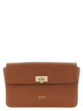 Ferragamo Brown Calfskin Clutch Bag