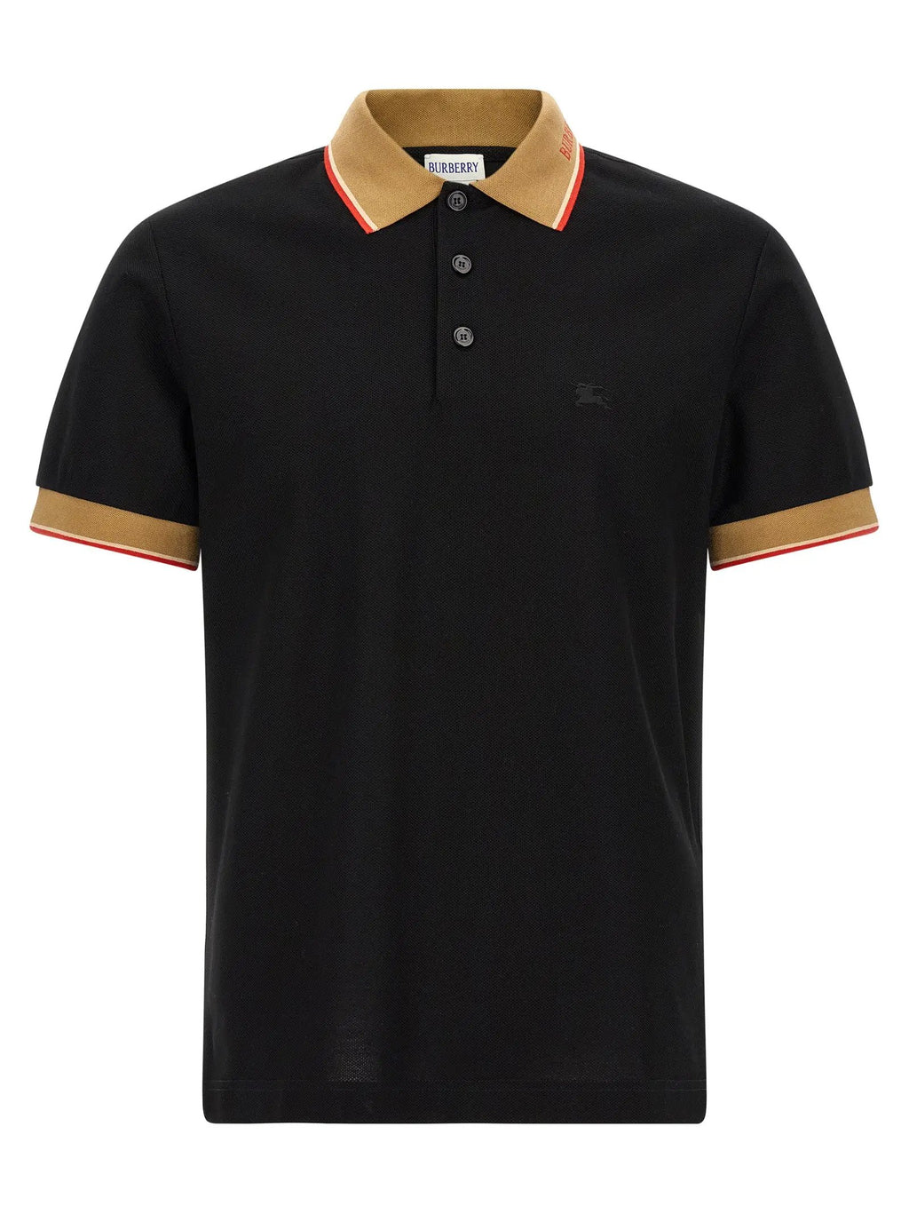 Burberry Black Cotton Polo Shirt