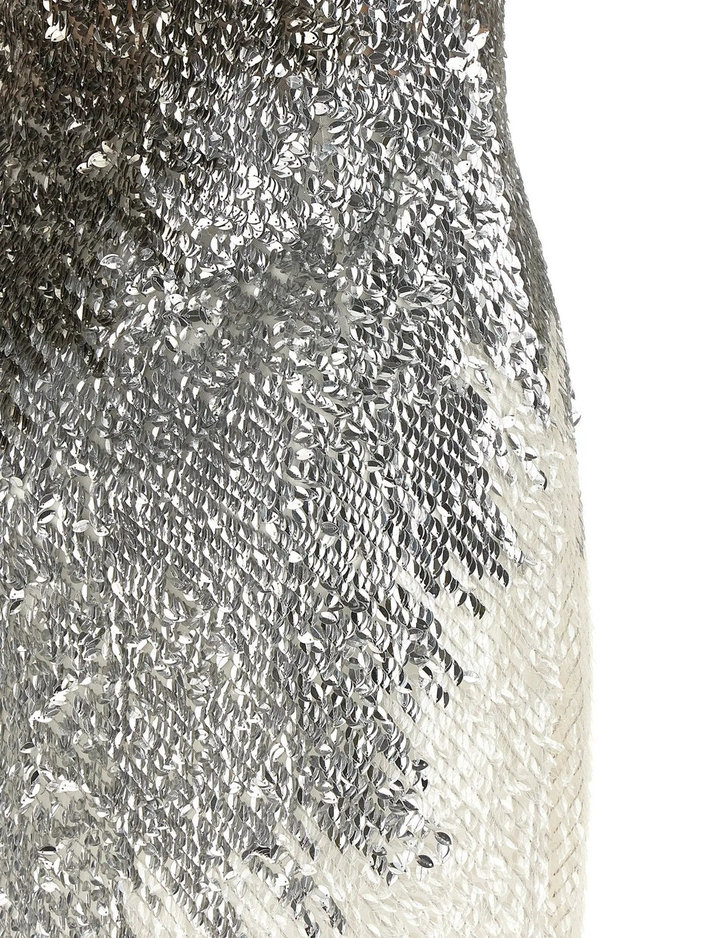 Elisabetta Franchi Silver Polyamide Midi Dress