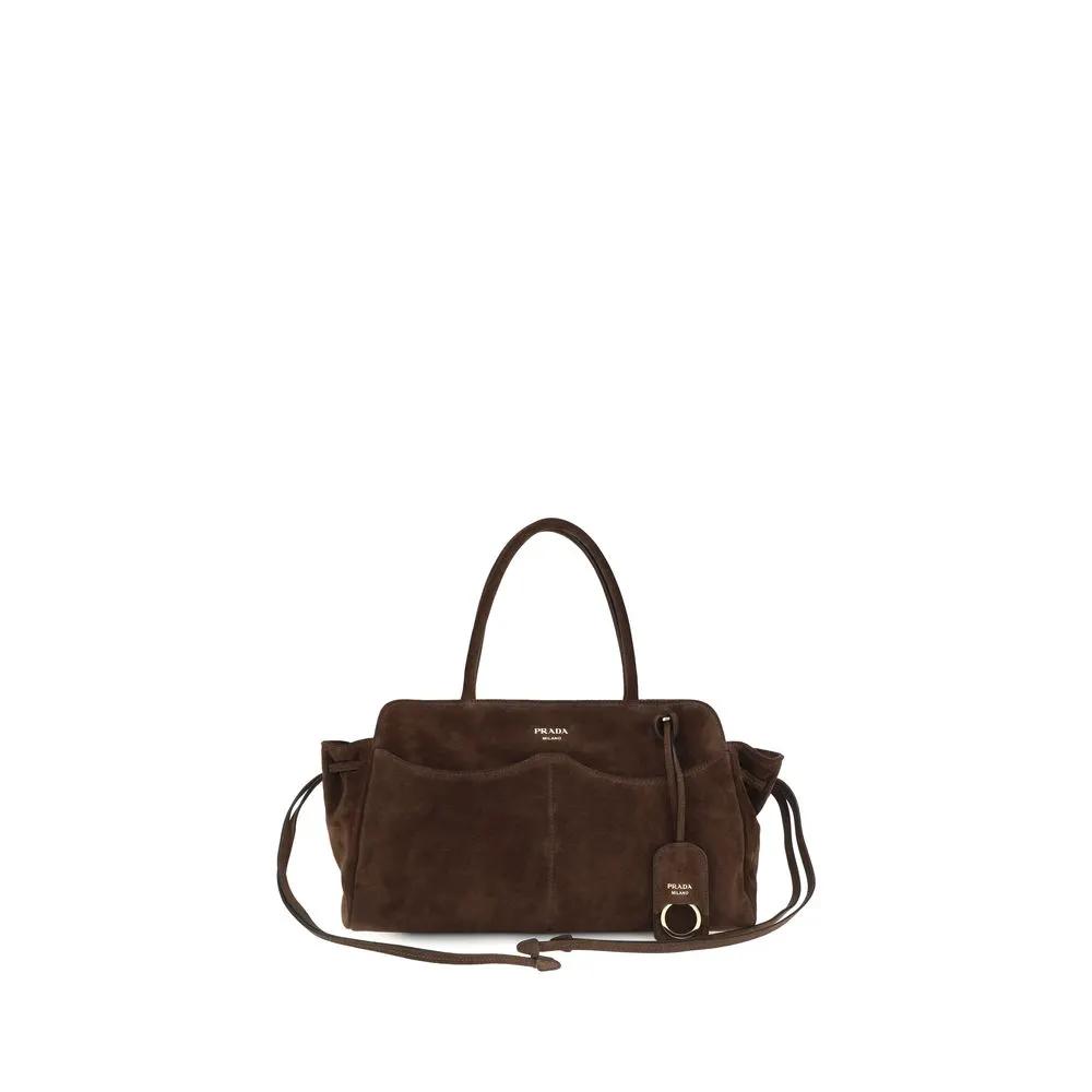 Prada Brown Suede Leather Shoulder Bag
