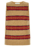 Dries Van Noten Beige Wool Sleeveles Sweater