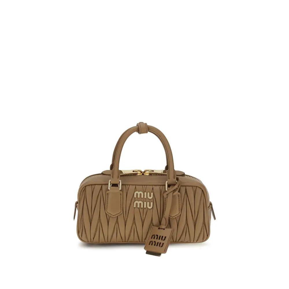 Miu Miu Miu Miu Beige Calf Leather Bos Taurus Handbag
