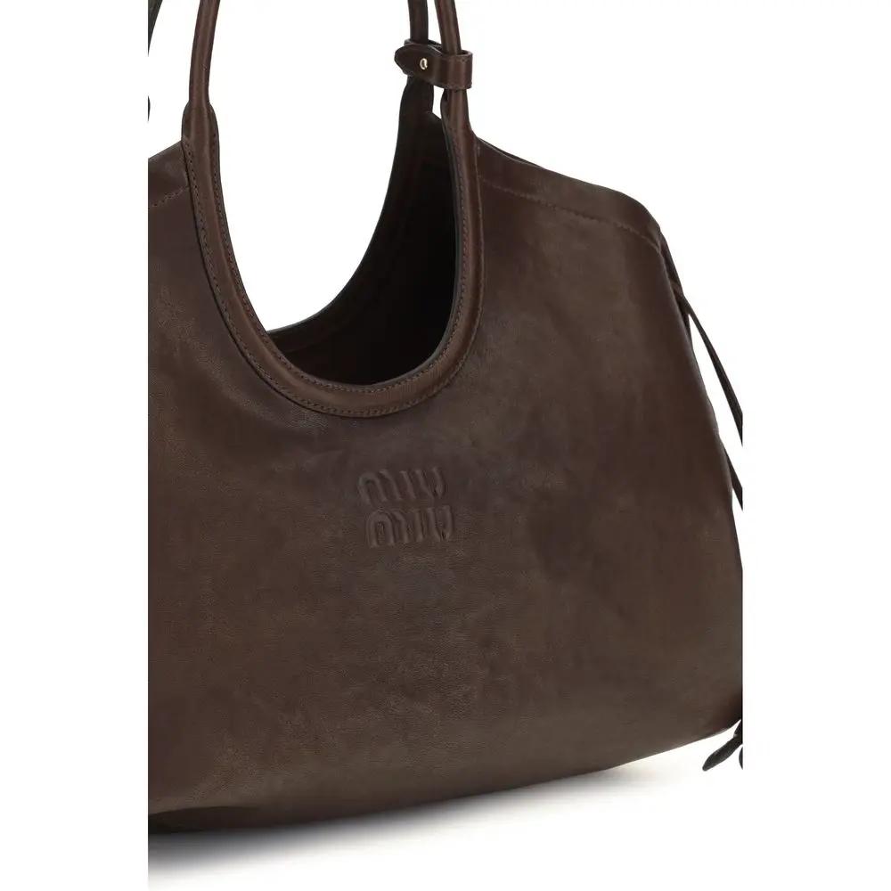 Miu Miu Women's Brown Ivy Nappa Leather Tote Bag – Miu Miu