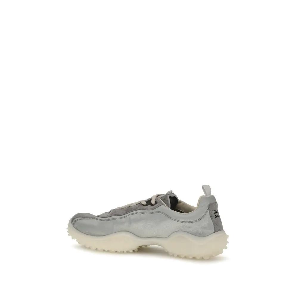 Miu Miu Miu Miu Gray Recycled Polyamide Chunky Sneakers