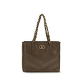 Valentino Garavani Brown Calf Leather Bos Taurus Shoulder Bag