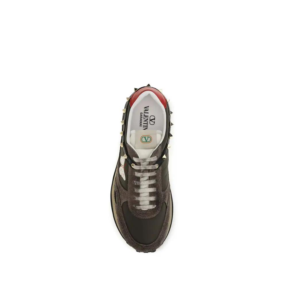Baskets basses Valentino Garavani en nylon marron