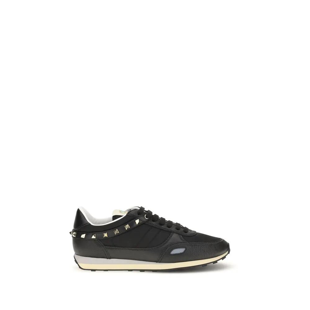 Baskets Athlétiques Valentino Garavani en Cuir de Veau Noir Bos Taurus
