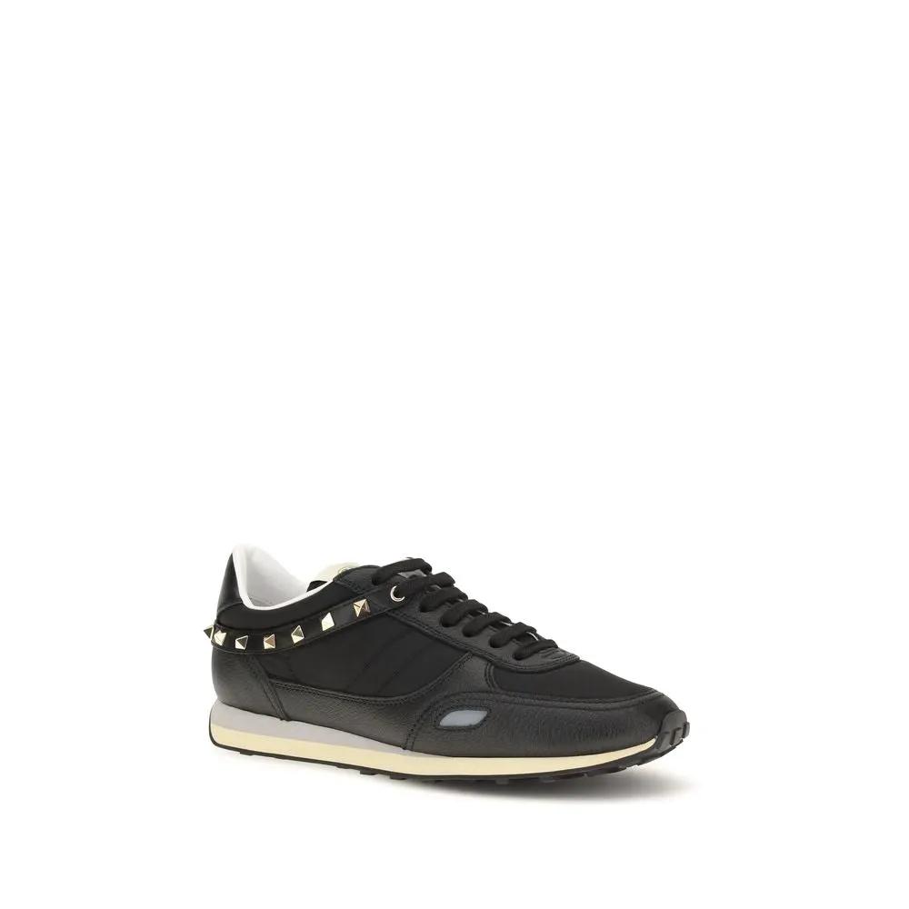 Baskets Athlétiques Valentino Garavani en Cuir de Veau Noir Bos Taurus