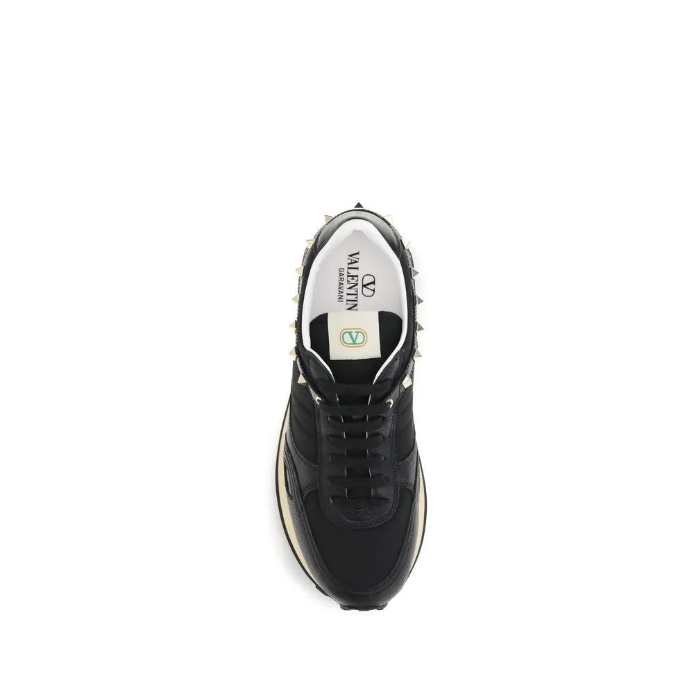 Baskets Athlétiques Valentino Garavani en Cuir de Veau Noir Bos Taurus