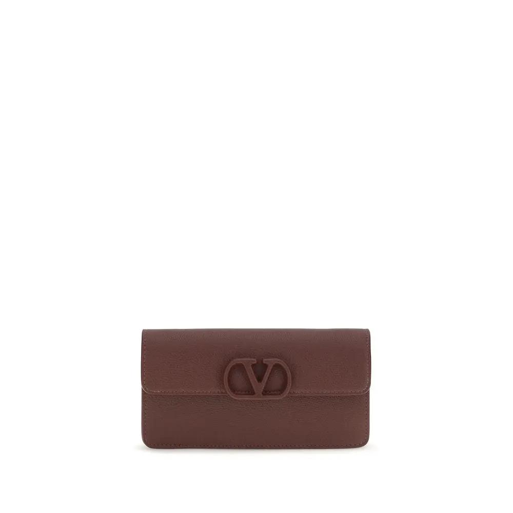 Valentino Garavani Valentino Garavani Brown Calf Leather Bos Taurus Wallet