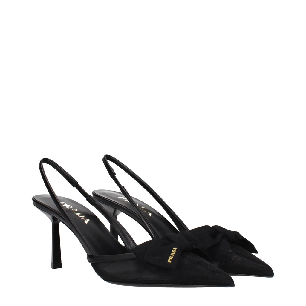 Prada Black Fibres High Heel Pumps