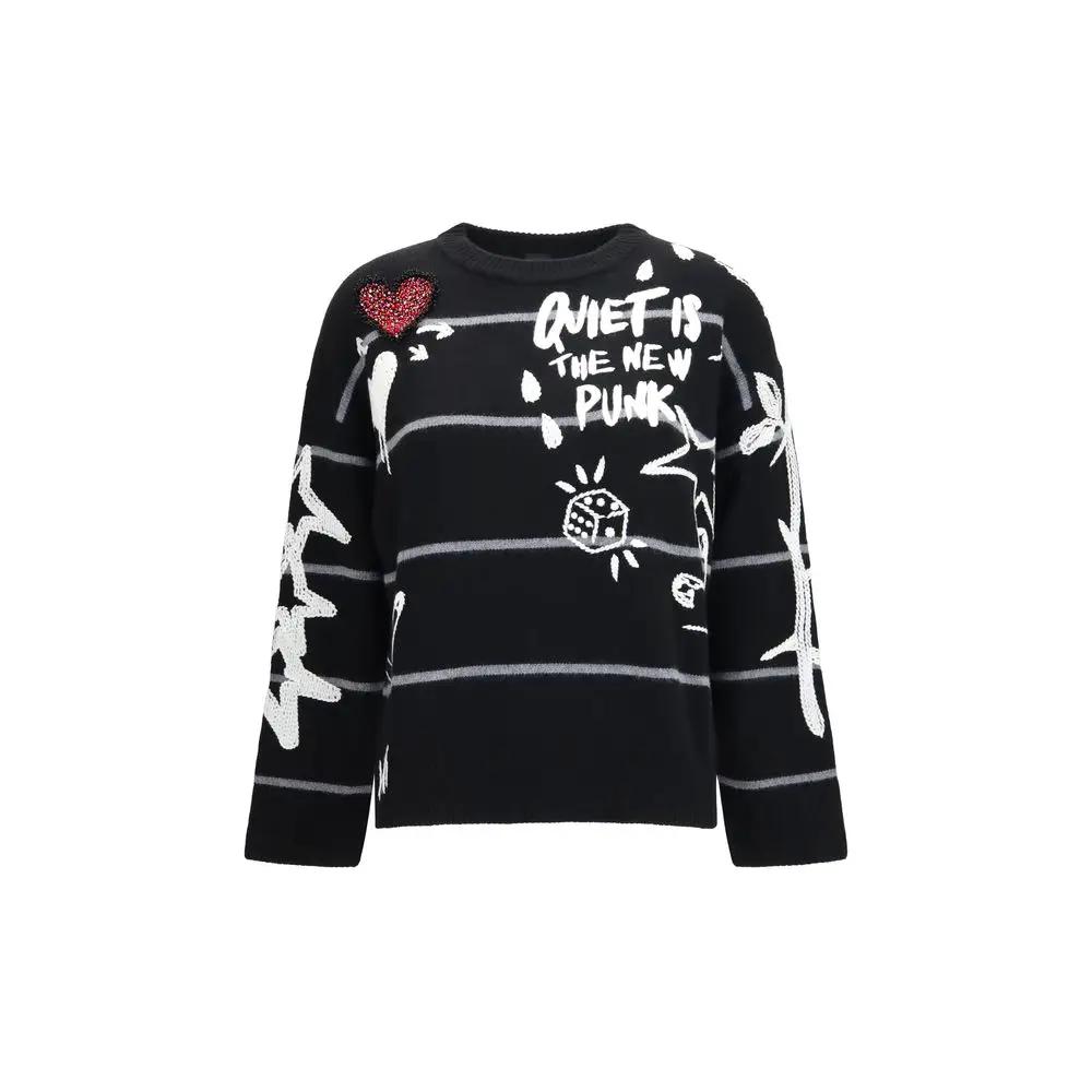 PINKO Black Wool Oves Aries Sweatshirt