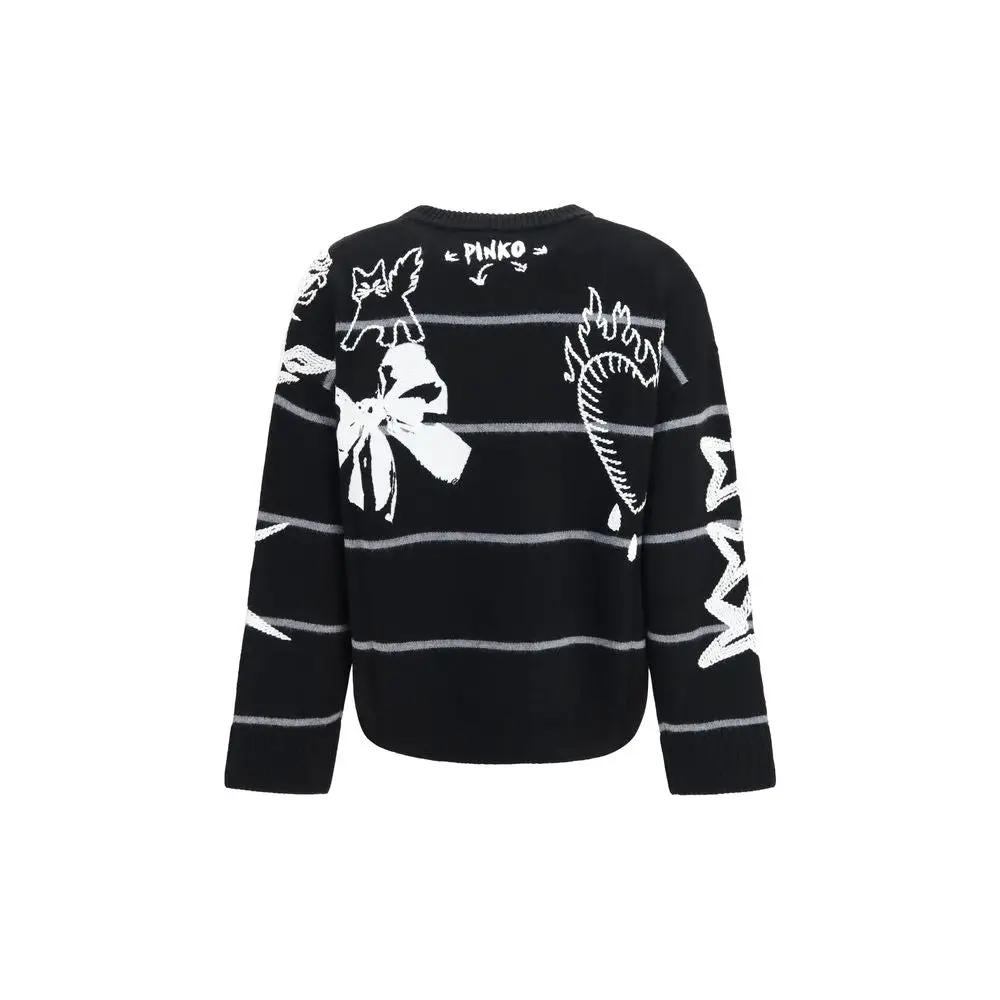 PINKO Black Wool Oves Aries Sweatshirt