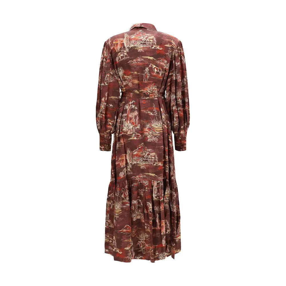 Alemais Alemais Brown Silk Casual Dress