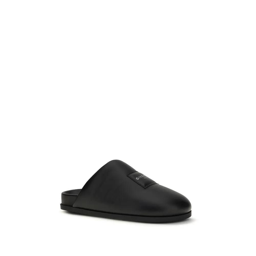 Mules Givenchy en cuir de veau noir Bos Taurus